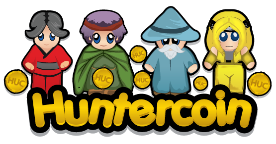 Logo a obrázek ze hry huntercoin